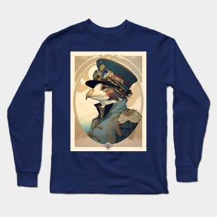 Anthropomorphic Victorian Puffin Pilot Long Sleeve T-Shirt